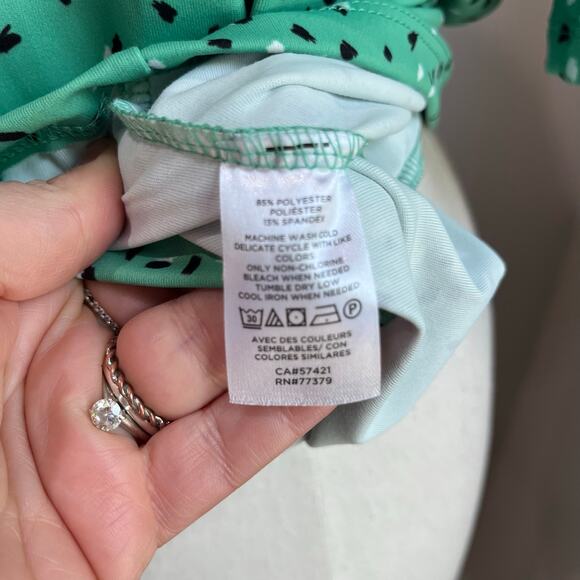 Ann Taylor Square Neck 3/4 Sleeve Green Career Blouse Size XL Petite - Picture 9 of 9